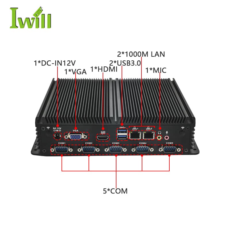 IBOX-1026 - Индустриален PC с Intel Celeron J4125, 5x COM, 4K дисплей | IWILL България